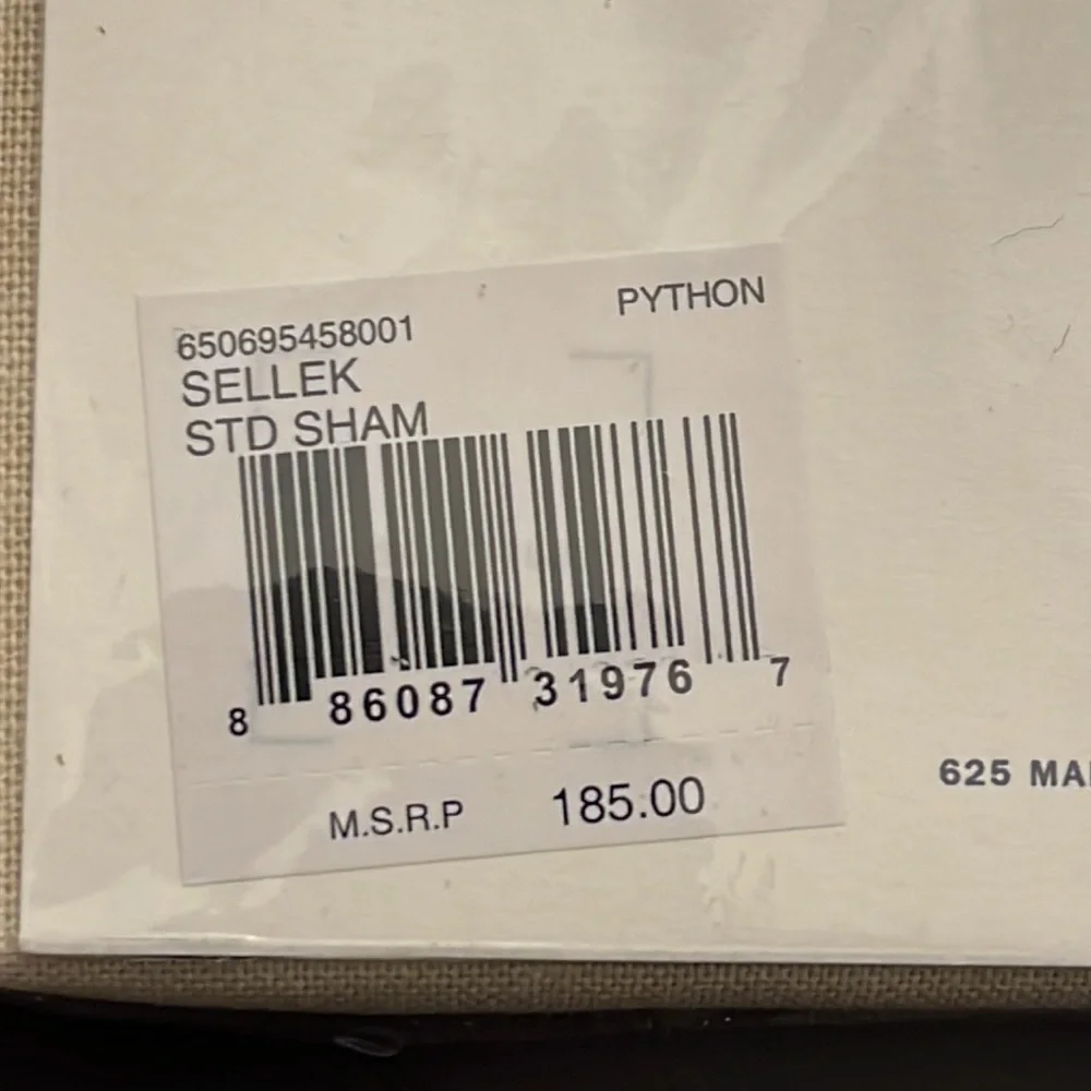 Ralph Lauren Sellek Python Snake Standard Pillow Sham new